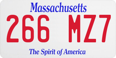 MA license plate 266MZ7