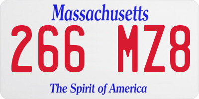 MA license plate 266MZ8