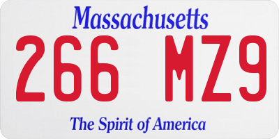 MA license plate 266MZ9