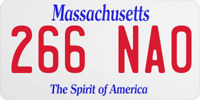 MA license plate 266NA0
