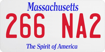MA license plate 266NA2