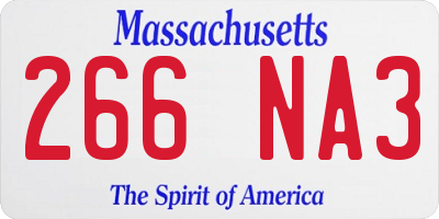 MA license plate 266NA3
