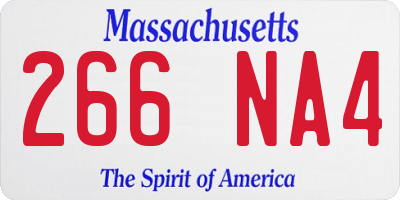 MA license plate 266NA4