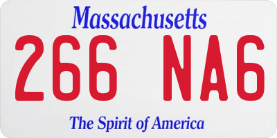 MA license plate 266NA6