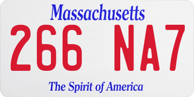 MA license plate 266NA7