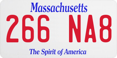 MA license plate 266NA8