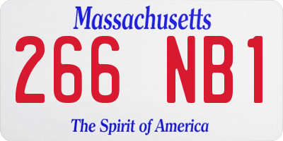 MA license plate 266NB1