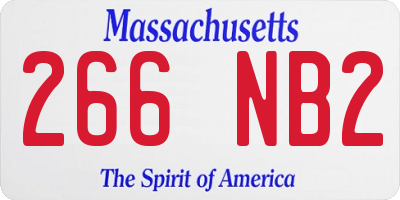 MA license plate 266NB2