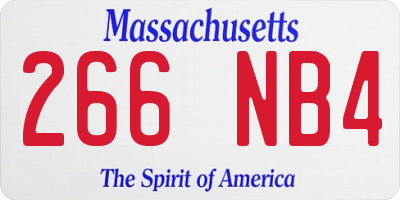MA license plate 266NB4