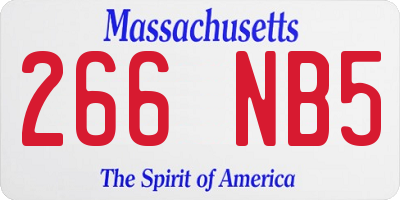 MA license plate 266NB5