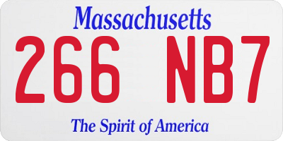 MA license plate 266NB7