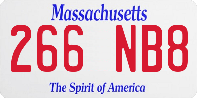 MA license plate 266NB8