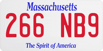 MA license plate 266NB9