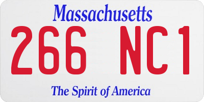 MA license plate 266NC1