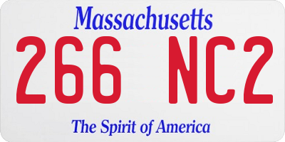 MA license plate 266NC2