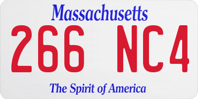 MA license plate 266NC4