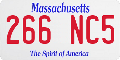 MA license plate 266NC5