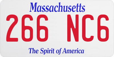 MA license plate 266NC6