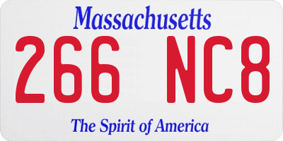 MA license plate 266NC8