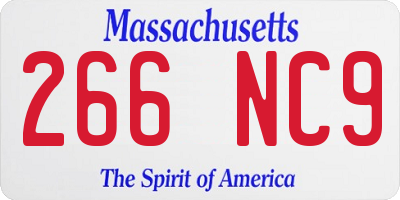 MA license plate 266NC9