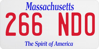 MA license plate 266ND0