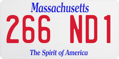 MA license plate 266ND1