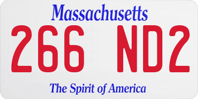 MA license plate 266ND2