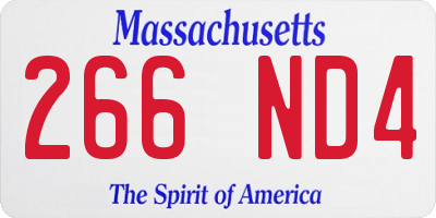 MA license plate 266ND4