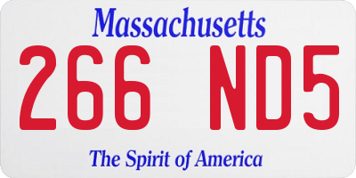 MA license plate 266ND5