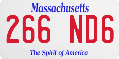 MA license plate 266ND6