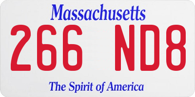 MA license plate 266ND8