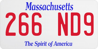 MA license plate 266ND9