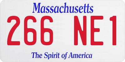 MA license plate 266NE1
