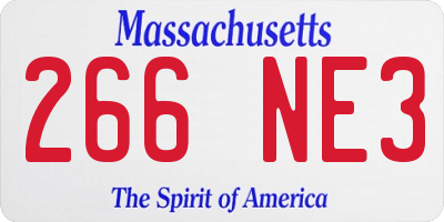 MA license plate 266NE3