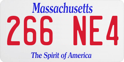 MA license plate 266NE4