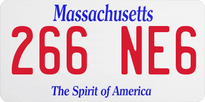MA license plate 266NE6