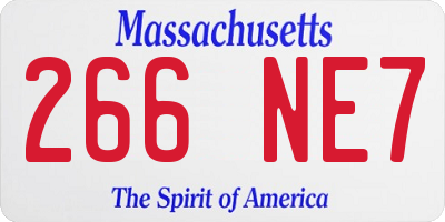 MA license plate 266NE7