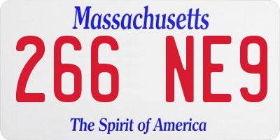 MA license plate 266NE9