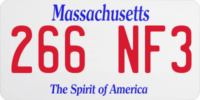 MA license plate 266NF3
