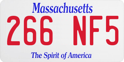 MA license plate 266NF5