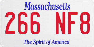 MA license plate 266NF8