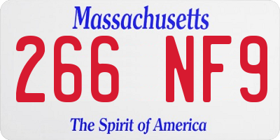 MA license plate 266NF9