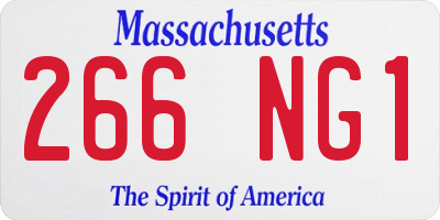 MA license plate 266NG1