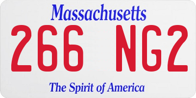 MA license plate 266NG2