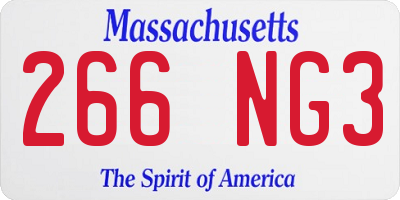 MA license plate 266NG3