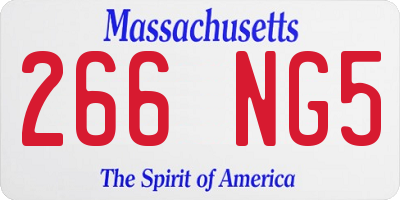 MA license plate 266NG5