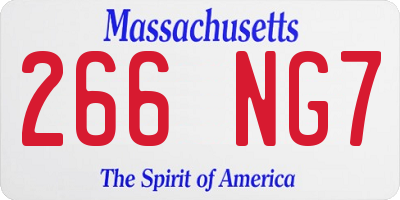 MA license plate 266NG7