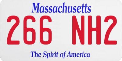 MA license plate 266NH2