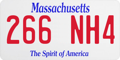 MA license plate 266NH4