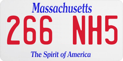 MA license plate 266NH5